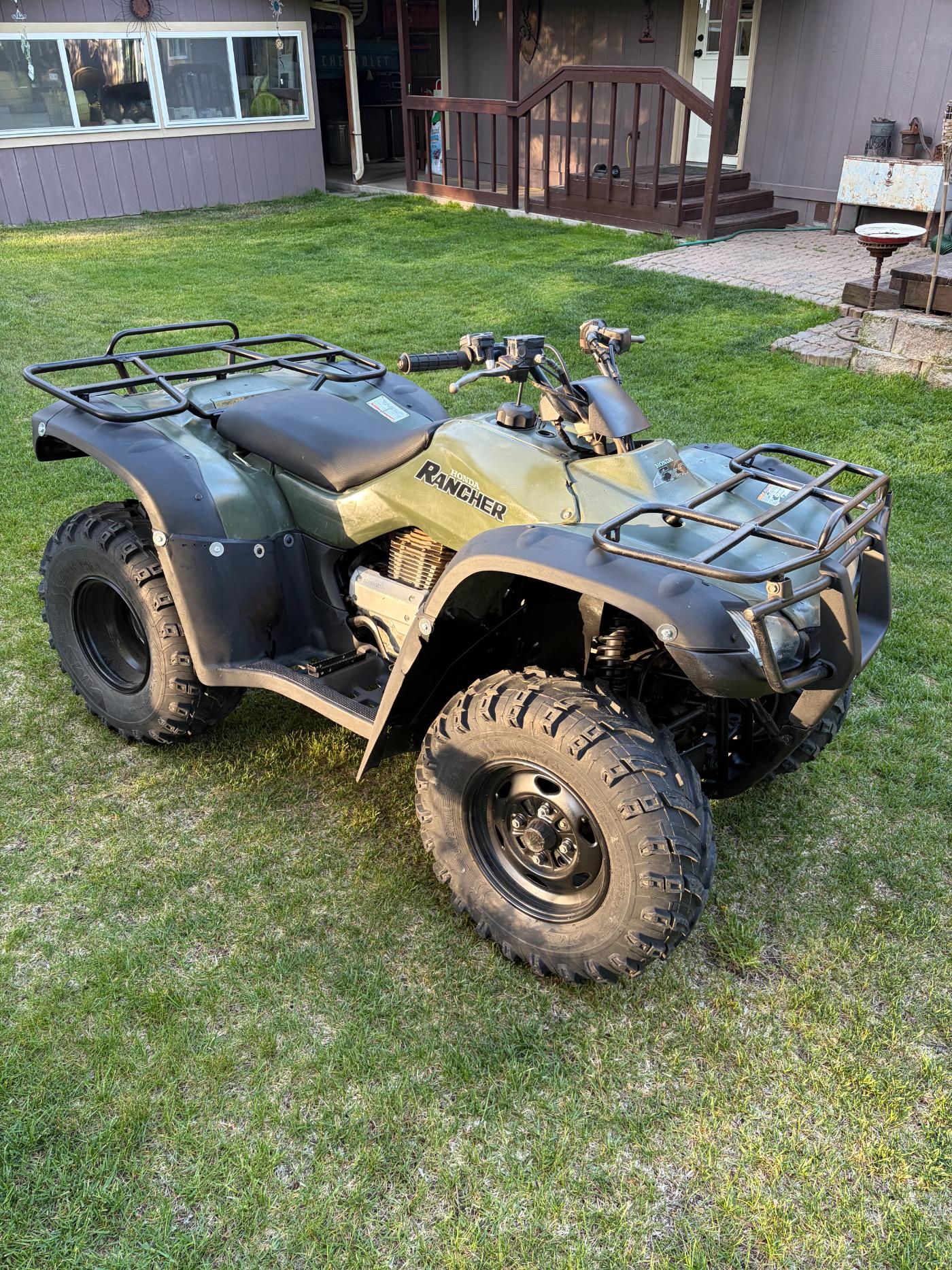 Restored Honda Rancher ATV front-right angle